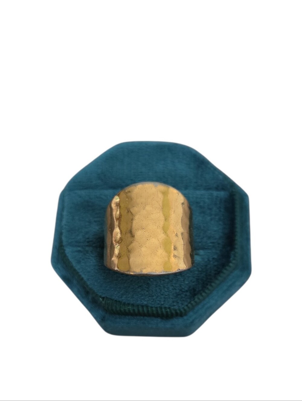Size 9 Gold Toned Hammered Wide Band Ring